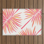 Tropical Fan Palm - Pink Palette Outdoor Rug Gallery Image 1