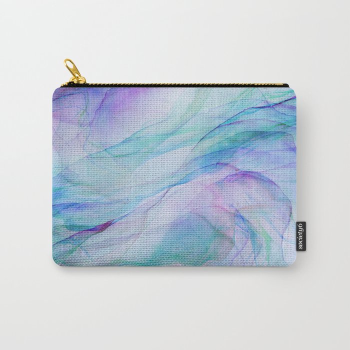 Pastel Violet Turquoise Abstract Ink Painting Carry All Pouch Gallery Image 1