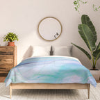 Pastel Violet Turquoise Abstract Ink Painting Comforter Gallery Image 3