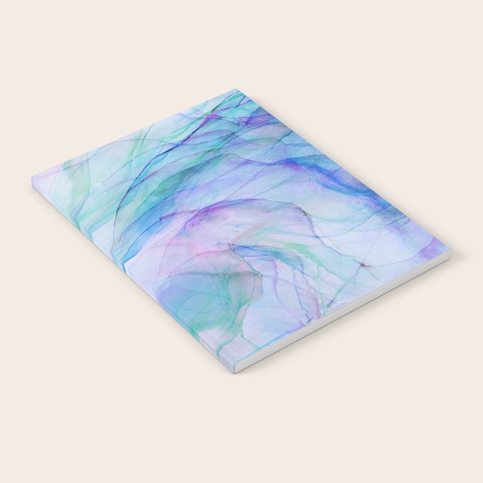 Pastel Violet Turquoise Abstract Ink Painting Notebook Gallery Image 1