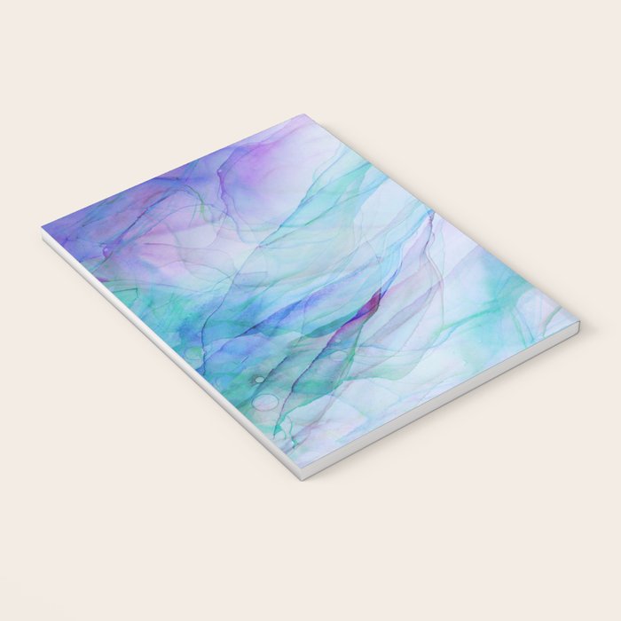Pastel Violet Turquoise Abstract Ink Painting Notebook Gallery Image 3