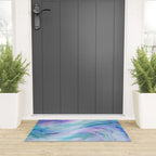 Pastel Violet Turquoise Abstract Ink Painting Welcome Mat Gallery Image 3