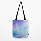 Pastel Violet Turquoise Abstract Ink Painting Tote Bag Gallery Image 2