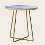 Pastel Violet Turquoise Abstract Ink Painting Side Table Gallery Image 1