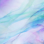 Pastel Violet Turquoise Abstract Ink Painting Coffee Mug Gallery Image 2