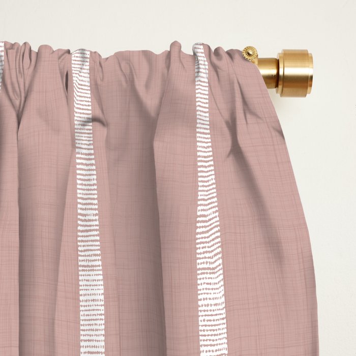 Modern Boho Serenity Stripes Mauve Window Curtain Gallery Image 2