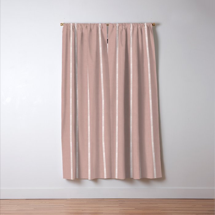 Modern Boho Serenity Stripes Mauve Window Curtain Gallery Image 3