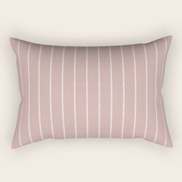 Modern Boho Serenity Stripes Mauve Rectangular Pillow Gallery Image 1
