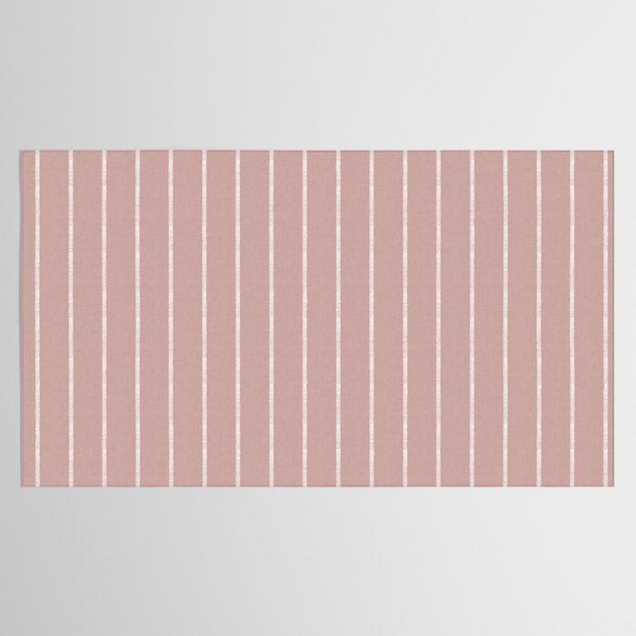 Modern Boho Serenity Stripes Mauve Tablecloth Gallery Image 2