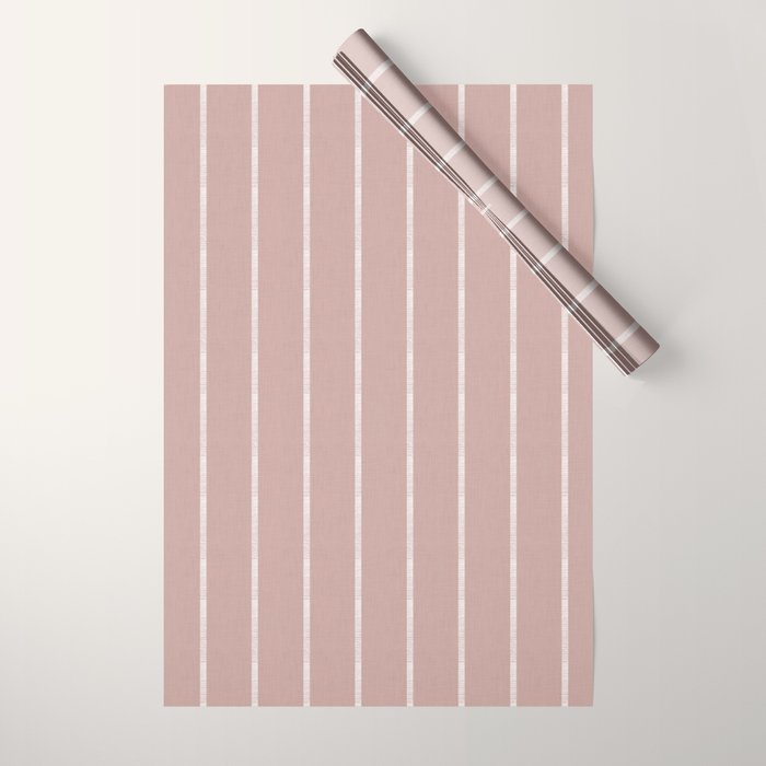 Modern Boho Serenity Stripes Mauve Wrapping Paper Gallery Image 1
