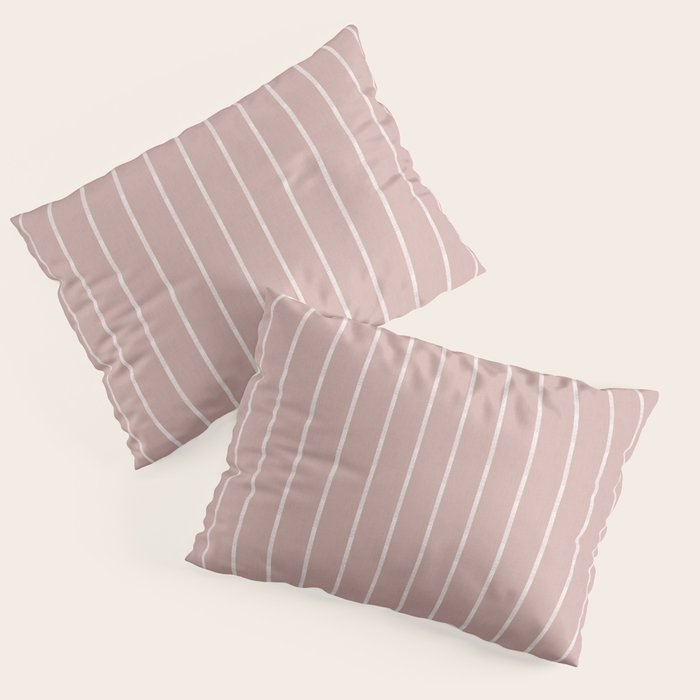 Modern Boho Serenity Stripes Mauve Pillow Sham Gallery Image 3