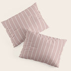 Modern Boho Serenity Stripes Mauve Pillow Sham Gallery Image 3