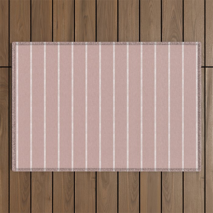 Modern Boho Serenity Stripes Mauve Outdoor Rug Gallery Image 1