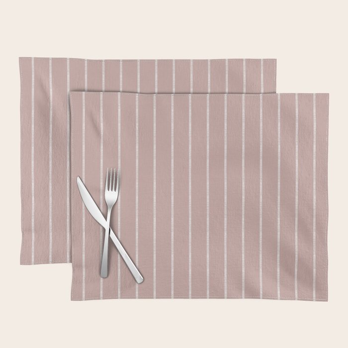 Modern Boho Serenity Stripes Mauve Placemat Gallery Image 1