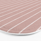 Modern Boho Serenity Stripes Mauve Bath Mat Gallery Image 3