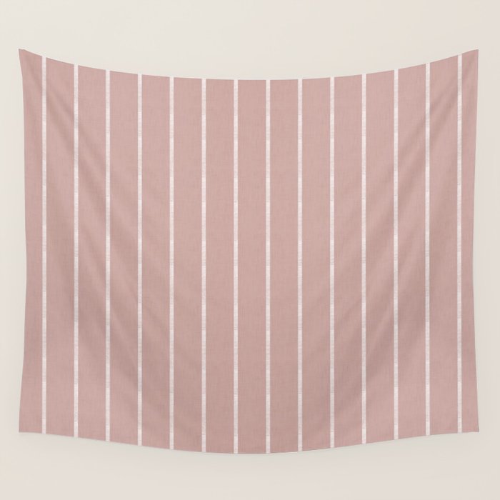 Modern Boho Serenity Stripes Mauve Wall Tapestry Gallery Image 4