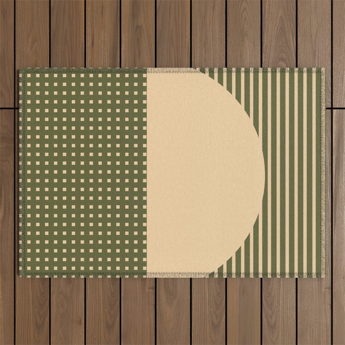 Geometric Spring Abstract - Pantone Warm color Outdoor Rug Gallery Image 1