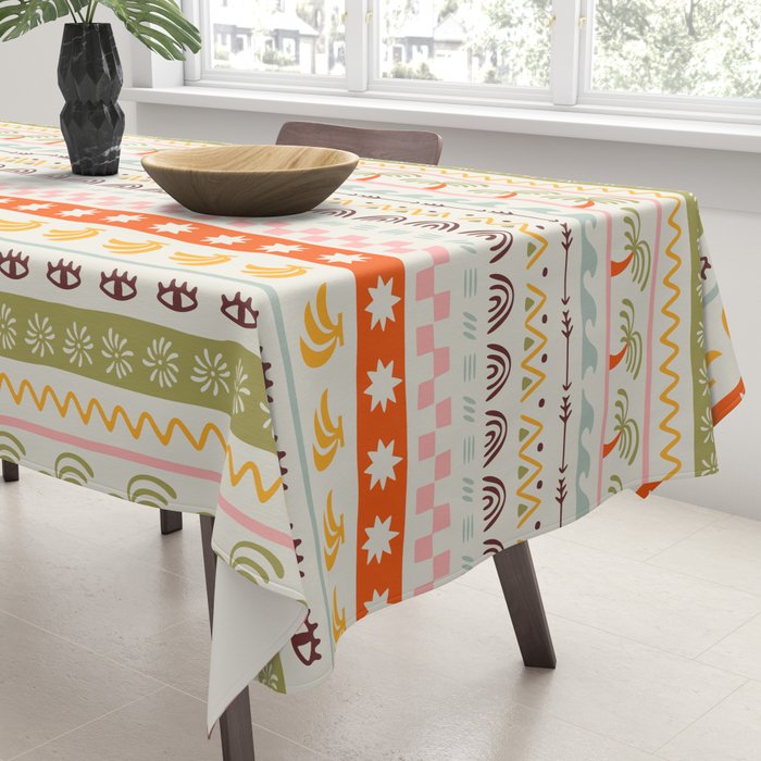Vintage tropical summer nature art pattern Tablecloth Gallery Image 3