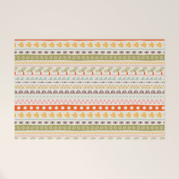 Vintage tropical summer nature art pattern Welcome Mat Gallery Image 1