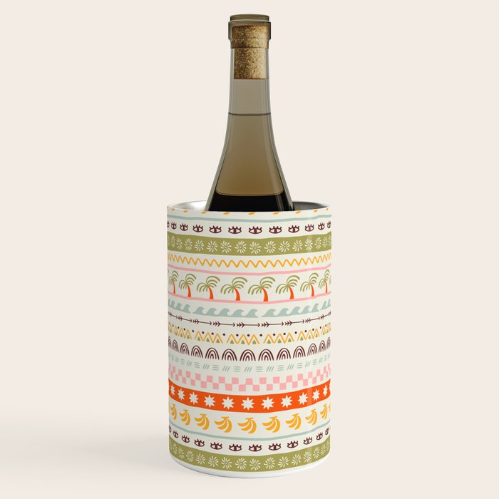 Vintage tropical summer nature art pattern Wine Chiller Gallery Image 2