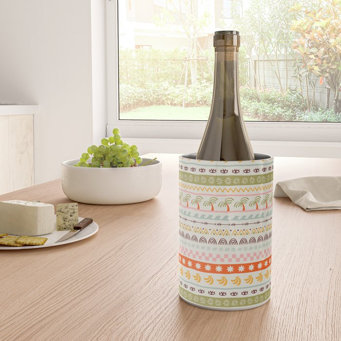 Vintage tropical summer nature art pattern Wine Chiller Gallery Image 4