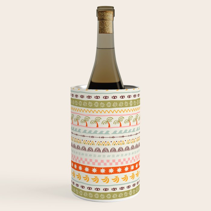 Vintage tropical summer nature art pattern Wine Chiller Gallery Image 1