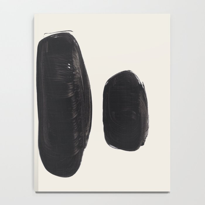 Mid Century Modern Minimalist Abstract Art Brush Strokes Black & White Ink Art Tribal Pebbles Notebook Gallery Image 4