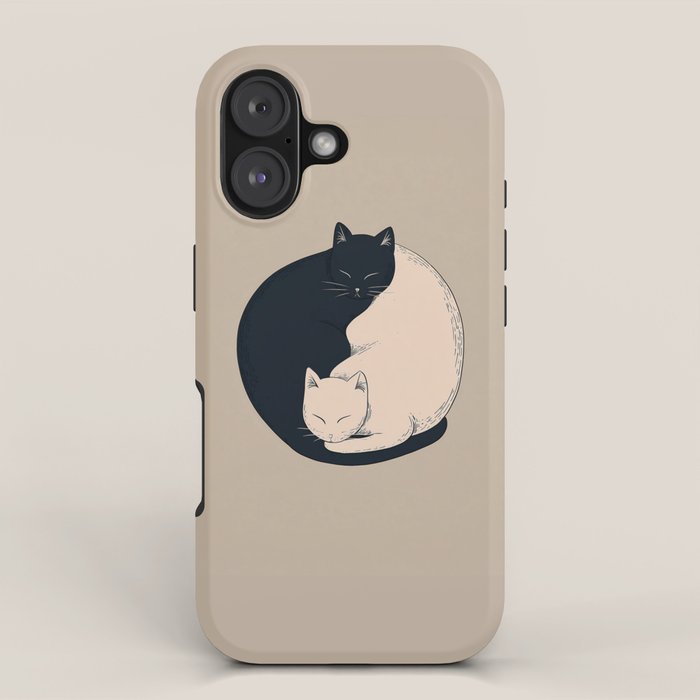 Yin Yang Cats Illustration iPhone Case Gallery Image 1