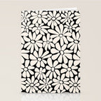 Black and White Retro Floral 2 Stationery Card Gallery Image 2
