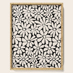 Black and White Retro Floral 2 Serving Tray Gallery Image 1