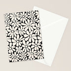 Black and White Retro Floral 2 Stationery Card Gallery Image 2