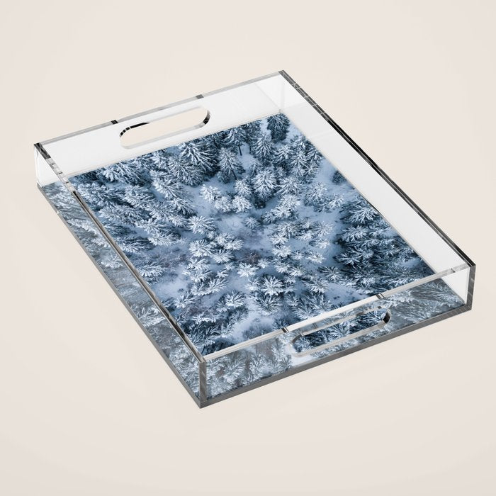 Winter Pine Forest Acrylic Tray Gallery Image 1