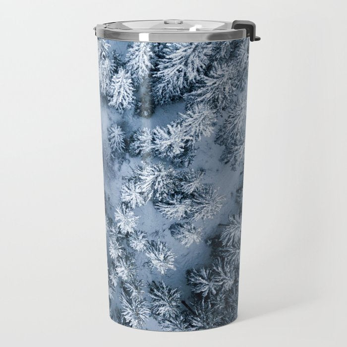 Winter Pine Forest Travel Mug Gallery Image 2