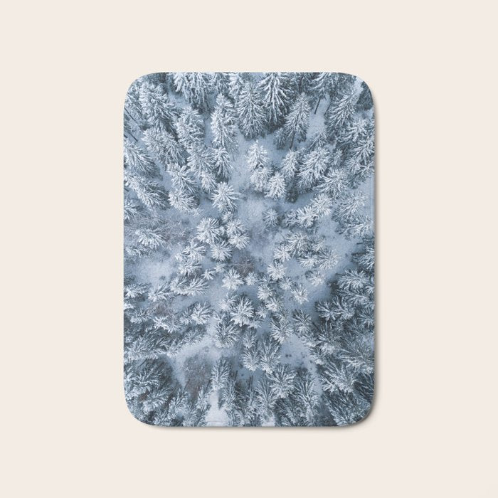 Winter Pine Forest Bath Mat Gallery Image 1