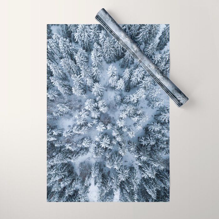 Winter Pine Forest Wrapping Paper Gallery Image 1