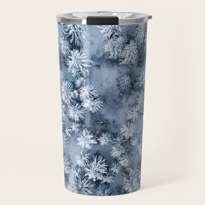 Winter Pine Forest Travel Mug Gallery Image 1