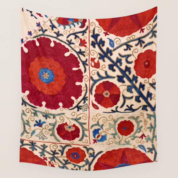 Bokhara Suzani Uzbekistan Floral Print Wall Tapestry Gallery Image 4