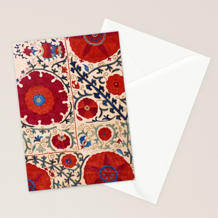 Bokhara Suzani Uzbekistan Floral Print Stationery Card Gallery Image 2