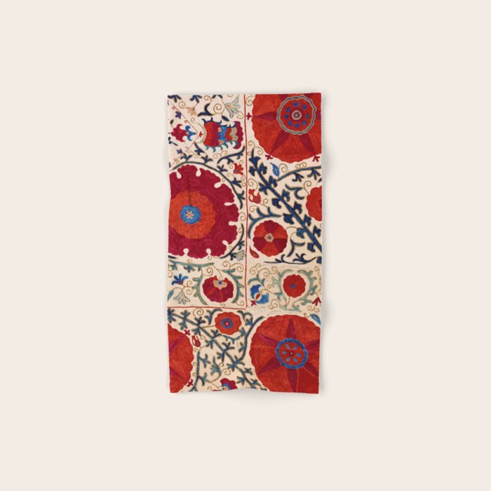 Bokhara Suzani Uzbekistan Floral Print Bath Towel Gallery Image 1