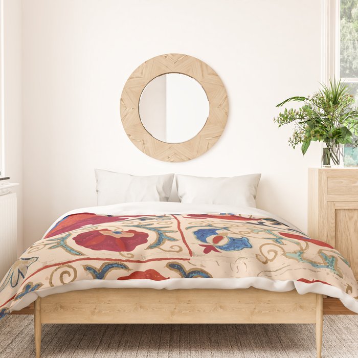 Bokhara Suzani Uzbekistan Floral Print Duvet Cover Gallery Image 3