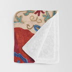 Bokhara Suzani Uzbekistan Floral Print Throw Blanket Gallery Image 3