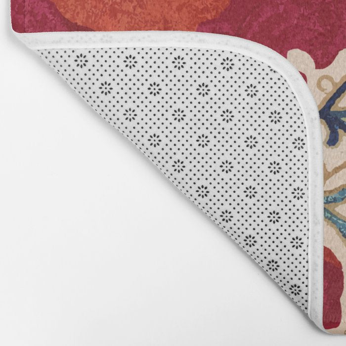 Bokhara Suzani Uzbekistan Floral Print Bath Mat Gallery Image 2