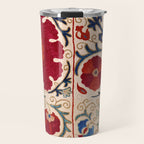 Bokhara Suzani Uzbekistan Floral Print Travel Mug Gallery Image 1
