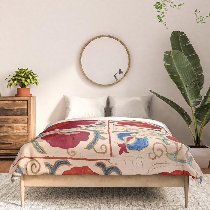 Bokhara Suzani Uzbekistan Floral Print Comforter Gallery Image 3