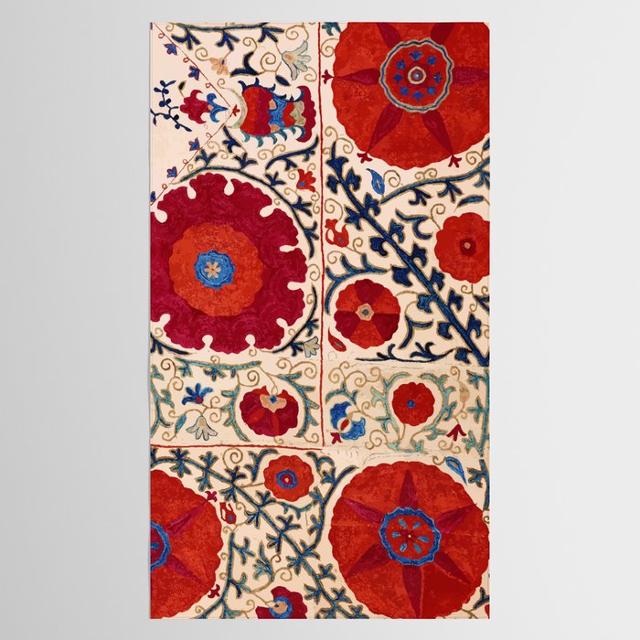 Bokhara Suzani Uzbekistan Floral Print Tablecloth Gallery Image 2