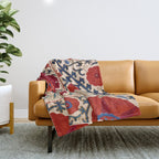 Bokhara Suzani Uzbekistan Floral Print Throw Blanket Gallery Image 1