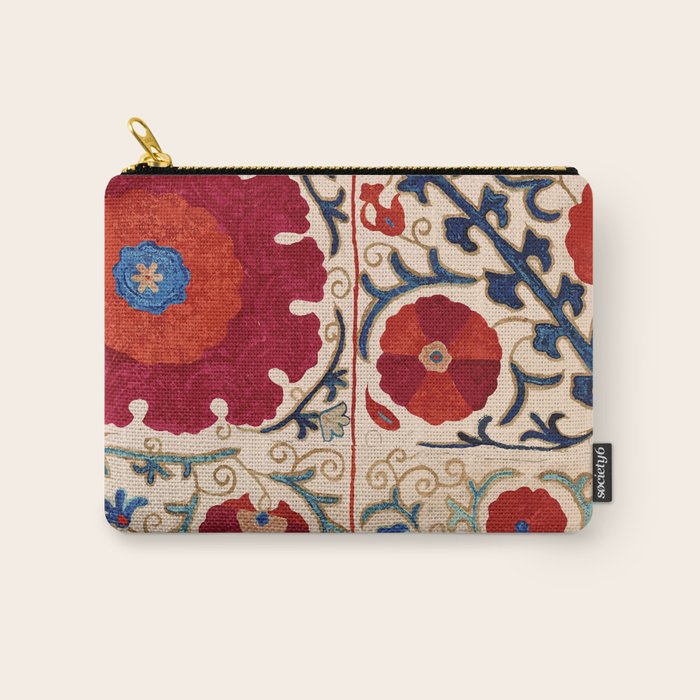 Bokhara Suzani Uzbekistan Floral Print Carry All Pouch Gallery Image 1