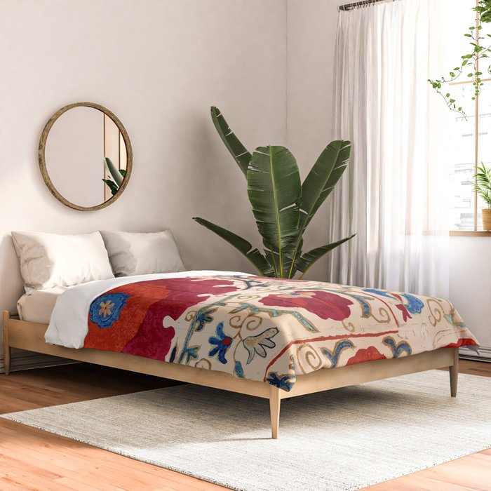Bokhara Suzani Uzbekistan Floral Print Comforter Gallery Image 2
