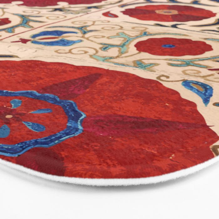 Bokhara Suzani Uzbekistan Floral Print Bath Mat Gallery Image 3