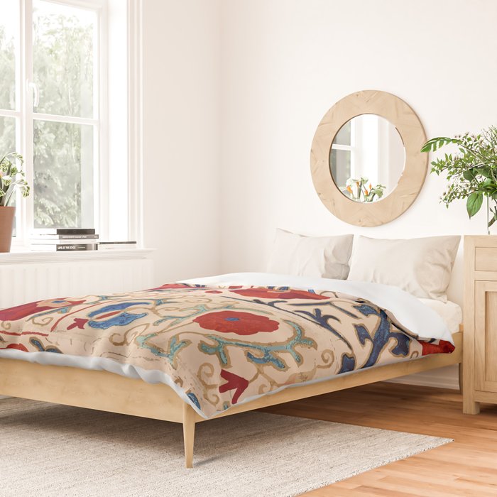 Bokhara Suzani Uzbekistan Floral Print Duvet Cover Gallery Image 2